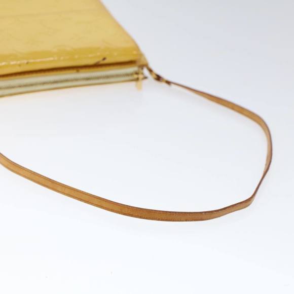 LOUIS VUITTON Monogram Vernis Motto Accessory Pouch Yellow M91159 LV Auth 53105 - Picture 9 of 16